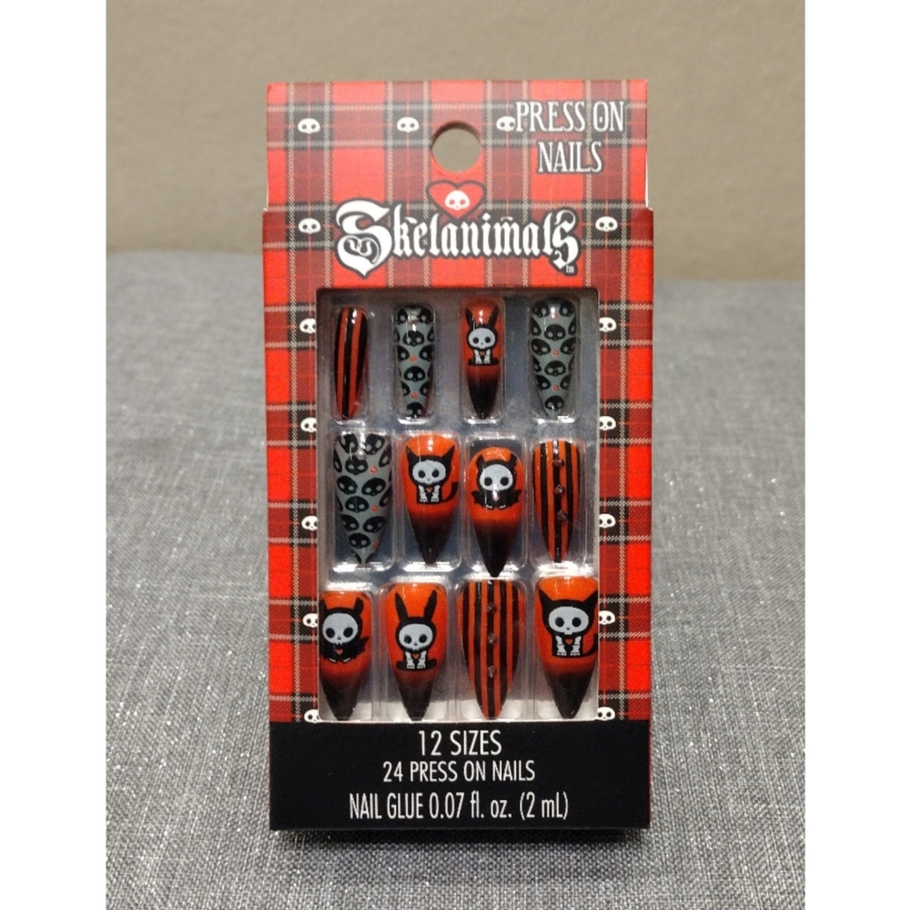 Skeleanimal press on nails